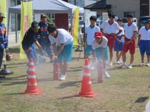 地区別協働防災に参加する押原中の生徒